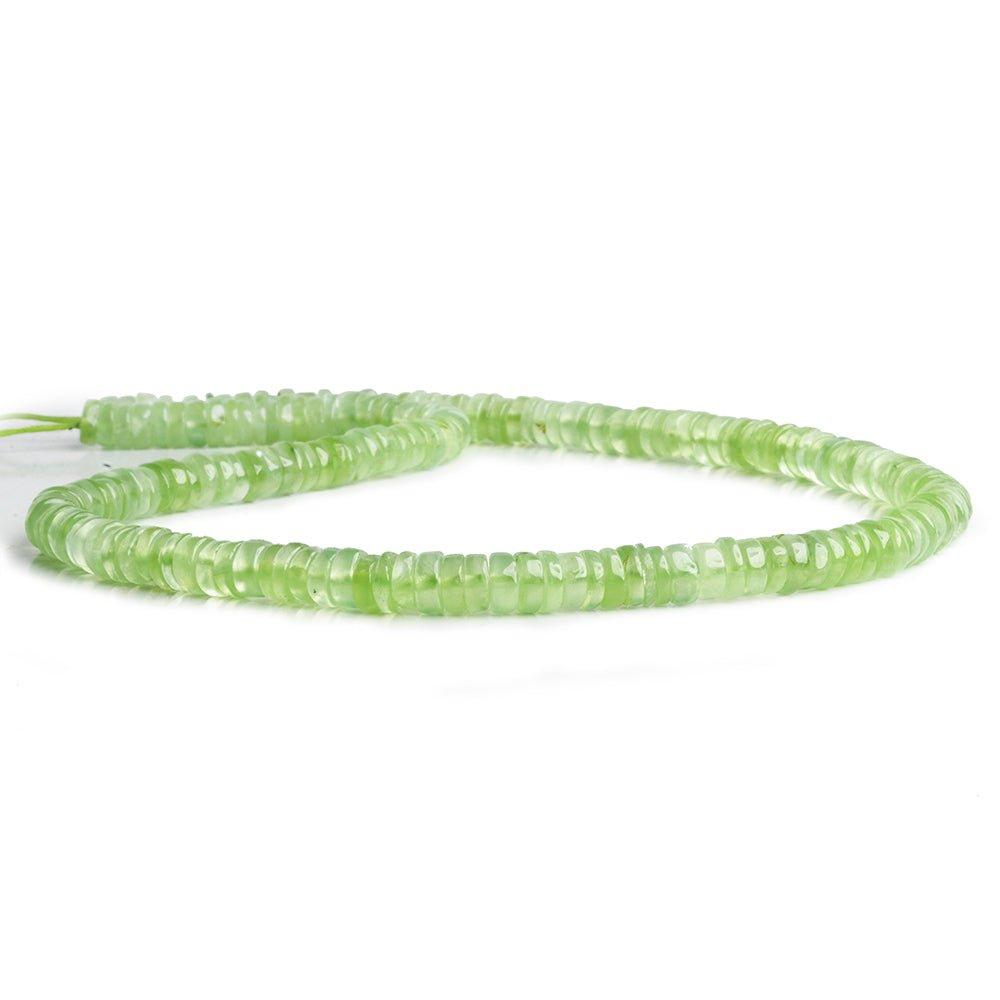 6.5mm Prehnite Plain Heishi Beads 16 inch 170 pieces - The Bead Traders
