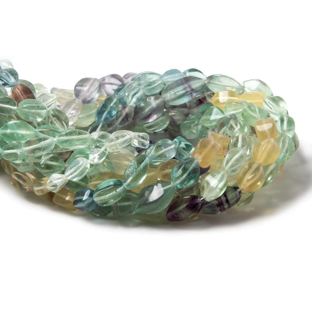 6.5x5-10.5x5mm Multi Color & Banded Fluorite twist beads 14 inch 34 pieces - The Bead Traders