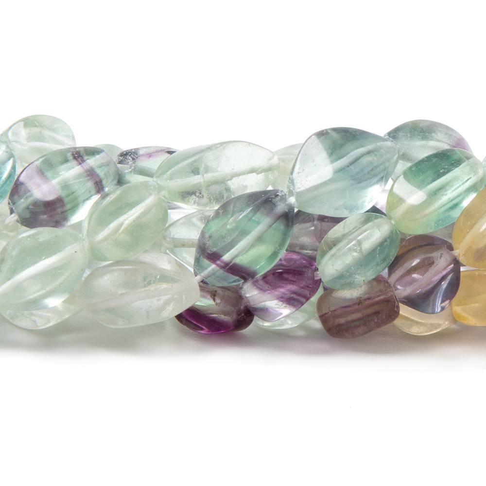 6.5x5-10.5x5mm Multi Color & Banded Fluorite twist beads 14 inch 34 pieces - The Bead Traders