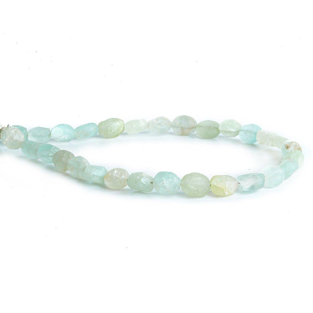 6.5x5.5mm-8x6.5mm Frosted Multi Color Beryl Plain Nugget Beads 7.5 inch 25 pieces - The Bead Traders