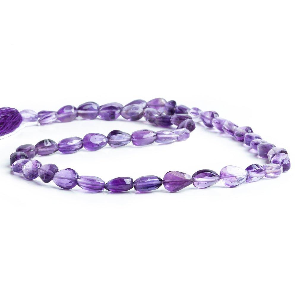 6.5x5mm-7.5x5mm Amethyst Straight Drilled Faceted Pear Beads 13 inch 50 pieces - The Bead Traders