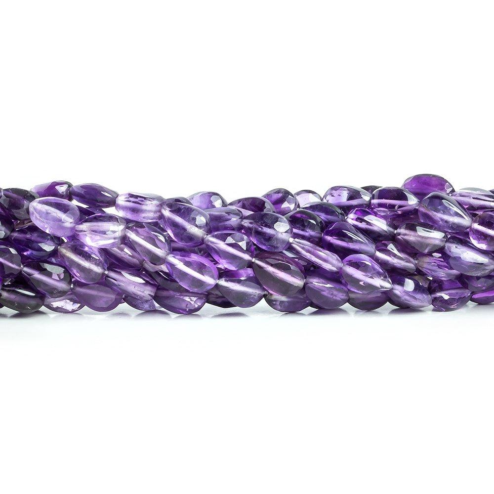 6.5x5mm-7.5x5mm Amethyst Straight Drilled Faceted Pear Beads 13 inch 50 pieces - The Bead Traders