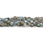 6.5x5mm Labradorite Faceted Ovals 8 inch 30 beads - The Bead Traders