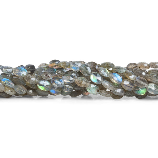 6.5x5mm Labradorite Faceted Ovals 8 inch 30 beads