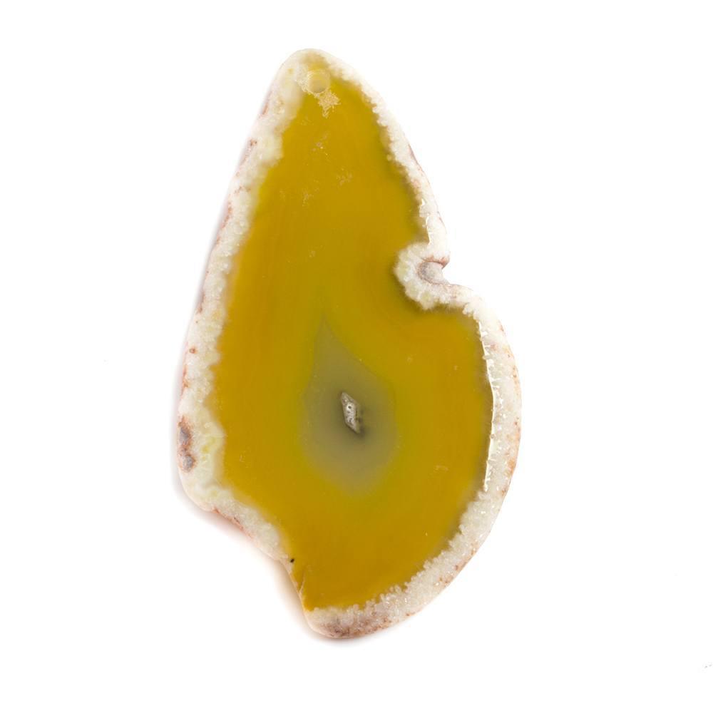 66x37x5mm Sunshine Yellow Agate Focal Pendant Bead 1 piece - The Bead Traders