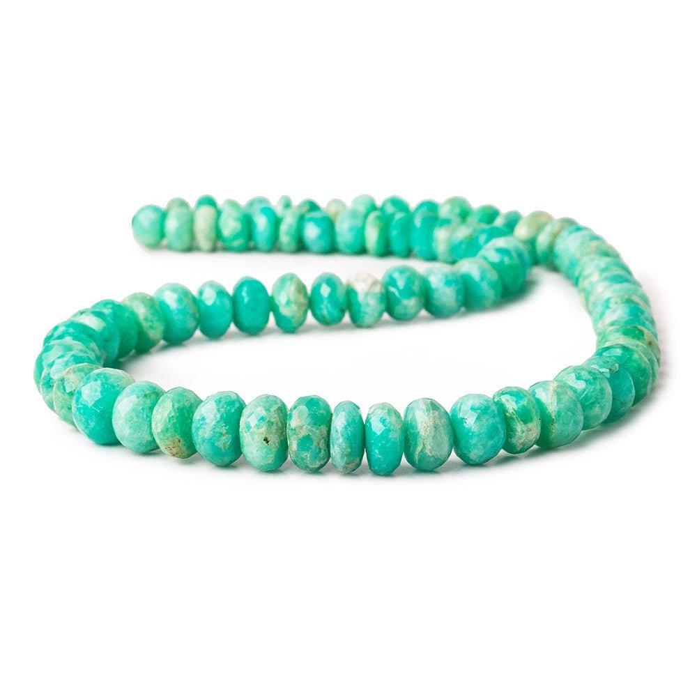 6mm -10mm Amazonite faceted rondelle beads 16 inch 75 pieces - The Bead Traders