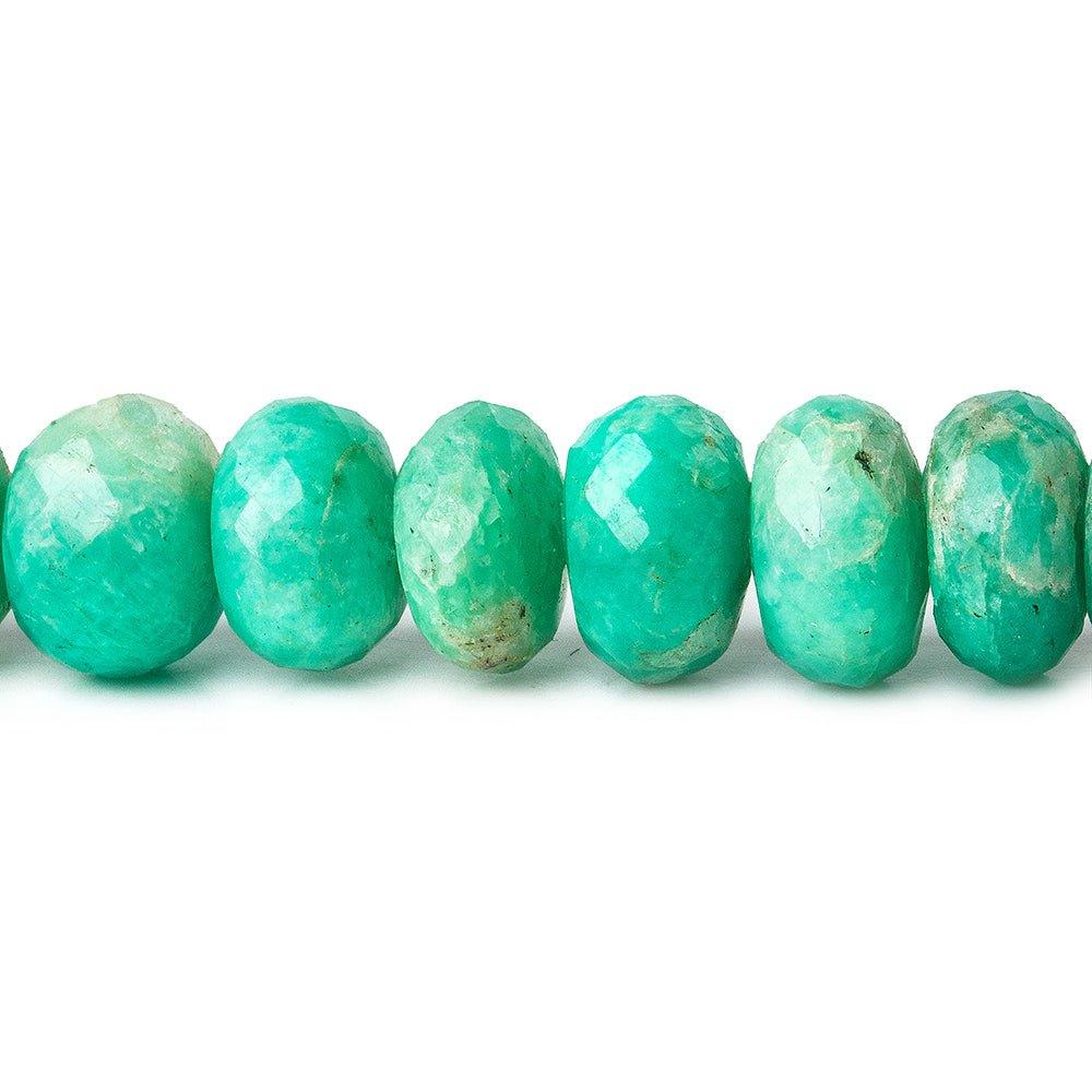 6mm -10mm Amazonite faceted rondelle beads 16 inch 75 pieces - The Bead Traders
