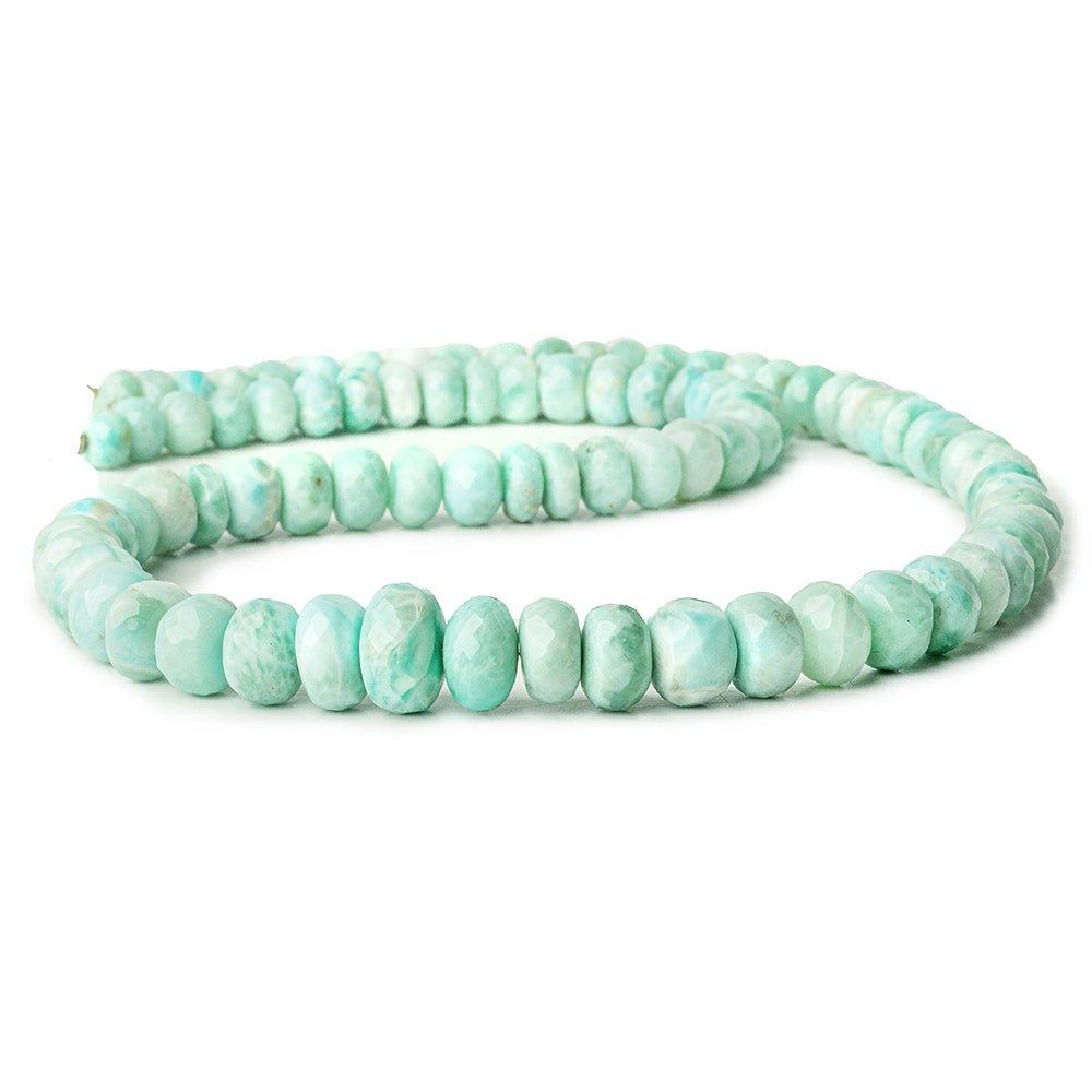 6mm - 10mm Larimar faceted rondelles 18 inch 83 beads A grade - The Bead Traders