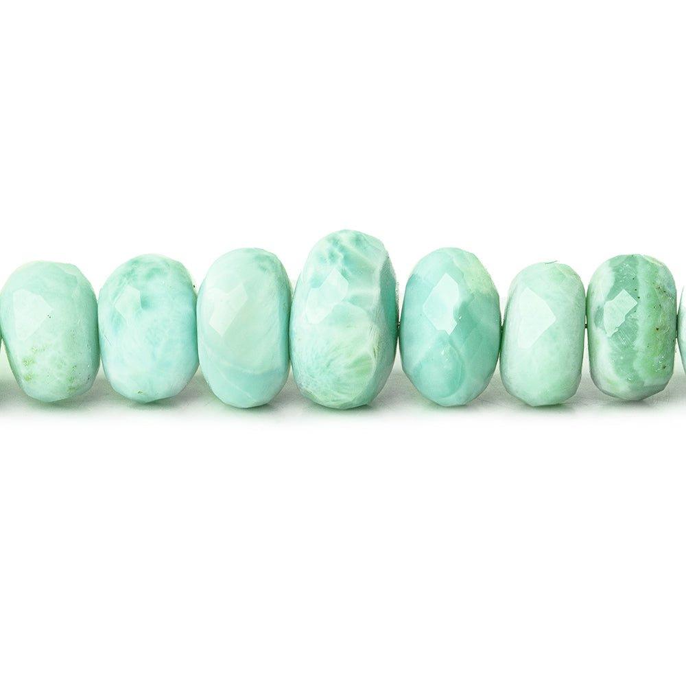 6mm - 10mm Larimar faceted rondelles 18 inch 83 beads A grade - The Bead Traders