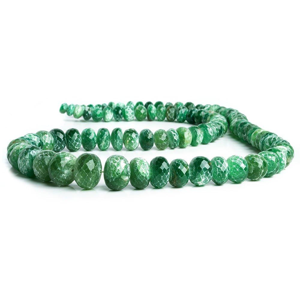 6mm-11mm Aventurine Faceted Rondelle Beads 18 inch 89 pieces - The Bead Traders