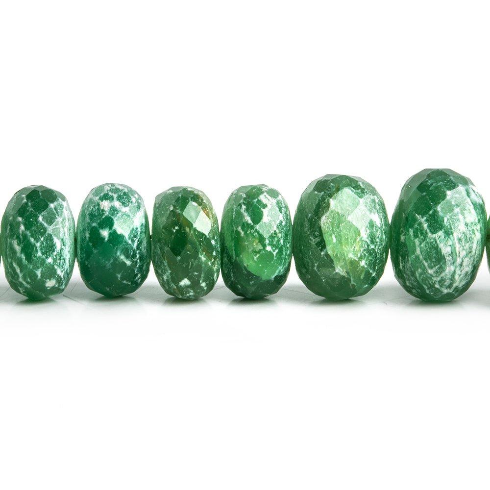 6mm-11mm Aventurine Faceted Rondelle Beads 18 inch 89 pieces - The Bead Traders