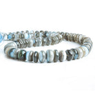 6mm-11mm Denim Blue Opal Plain Rondelle Beads 15 inch 85 pieces - The Bead Traders