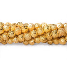 6mm 22kt Gold Plated Brass Diamond Cut Round Beads, 8 inch, 37 beads - The Bead Traders