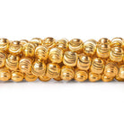 6mm 22kt Gold Plated Brass Diamond Cut Rounds Beads, 8 inch, 37 beads - The Bead Traders