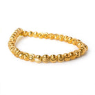 6mm 22kt Gold Plated Brass Diamond Cut Rounds Beads, 8 inch, 37 beads - The Bead Traders