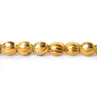 6mm 22kt Gold Plated Brass Scallop Ovals Beads, 8 inch, 37 beads - The Bead Traders