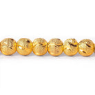 6mm 22kt Gold Plated Brass Stardust Half Moon Round Beads, 8 inch, 37 beads - The Bead Traders
