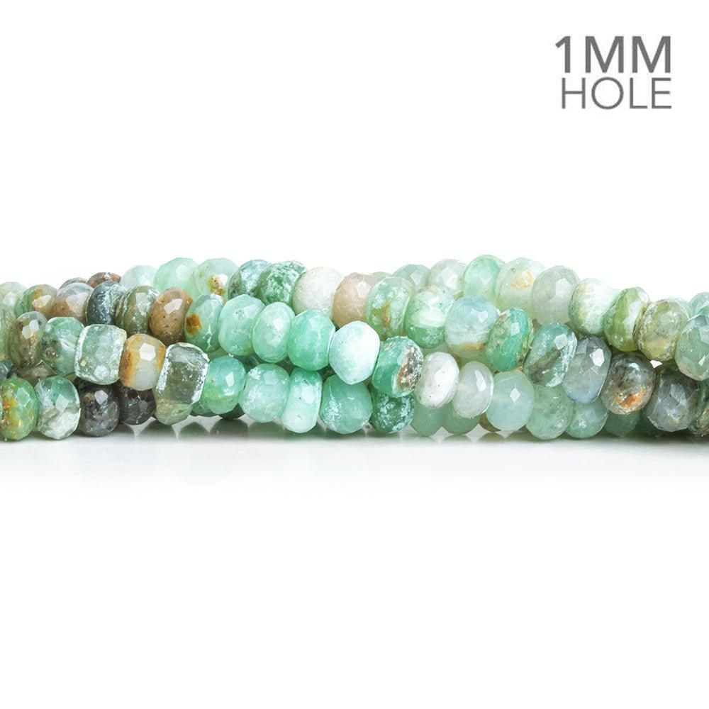 6mm-7mm Blue Peruvian Opal Faceted Rondelle Beads 14 inch 90 pieces - The Bead Traders