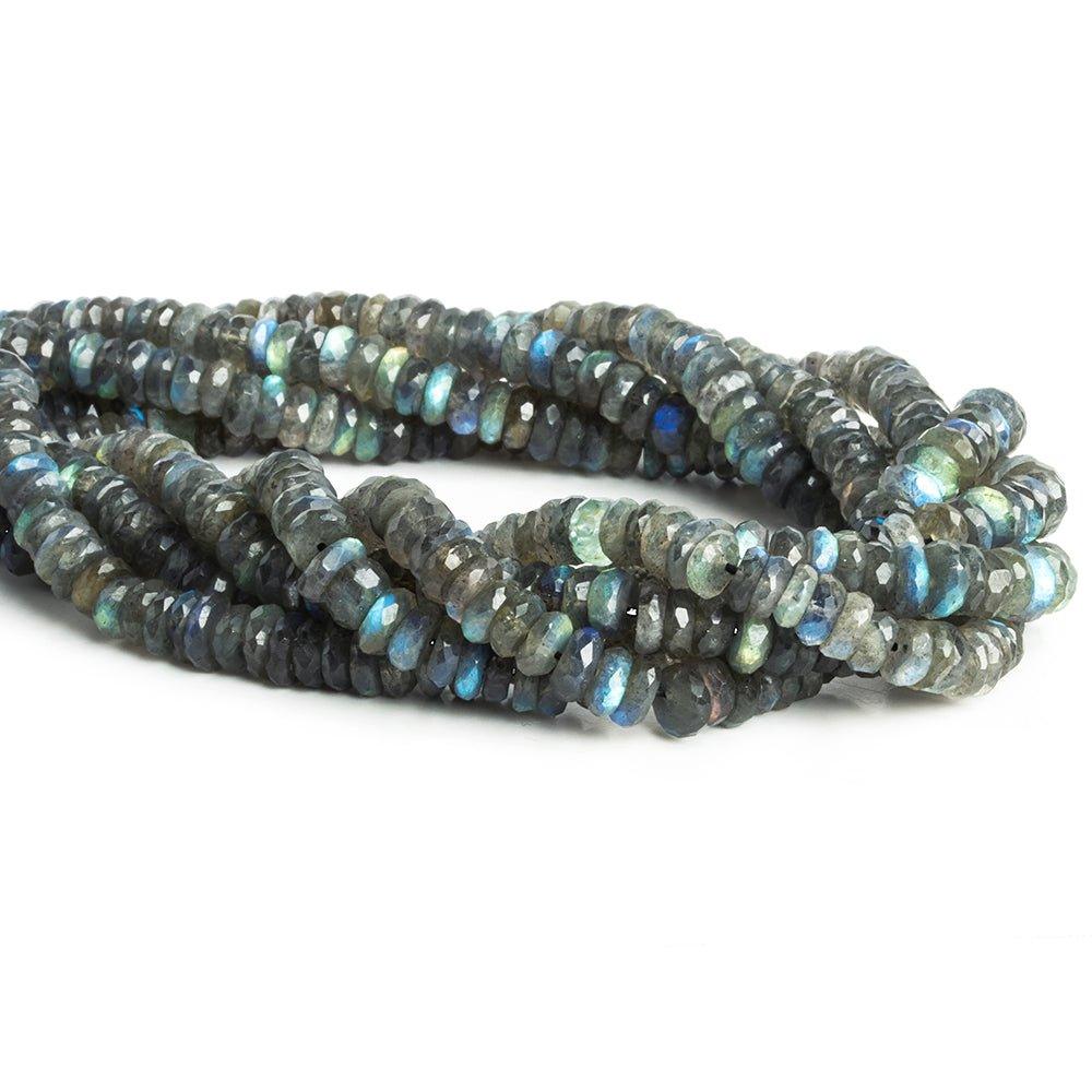 6mm-7mm Labradorite Faceted Heishi Beads 15 inch 145 pieces - The Bead Traders