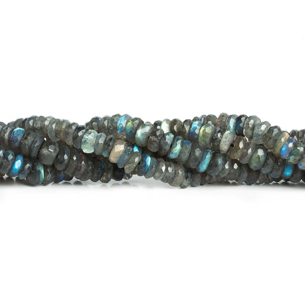 6mm-7mm Labradorite Faceted Heishi Beads 15 inch 145 pieces - The Bead Traders