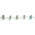 6mm-7mm Labradorite Faceted Rondelle Silver Chain by the Foot 30 pieces - The Bead Traders