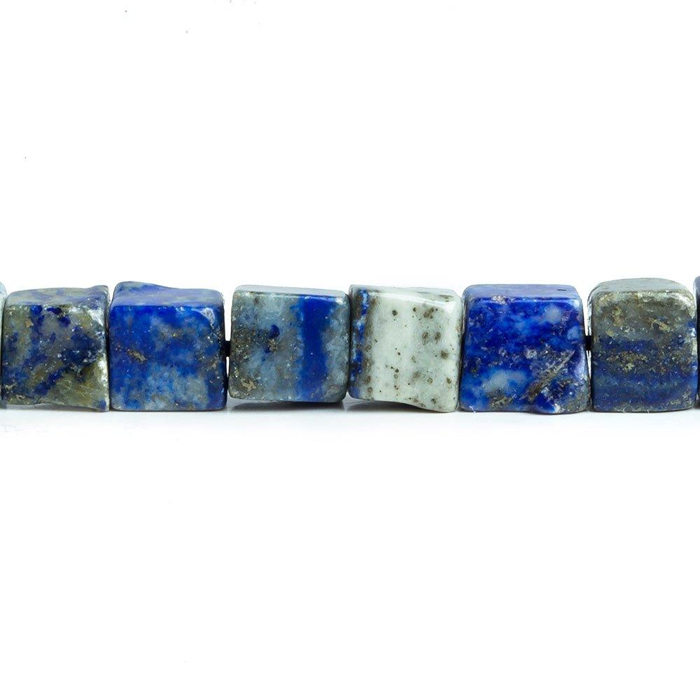 6mm-7mm Lapis Lazuli Plain Cube Beads 16 inch 60 pieces - The Bead Traders