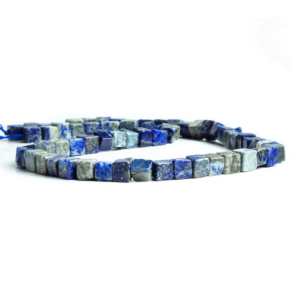 6mm-7mm Lapis Lazuli Plain Cube Beads 16 inch 60 pieces - The Bead Traders