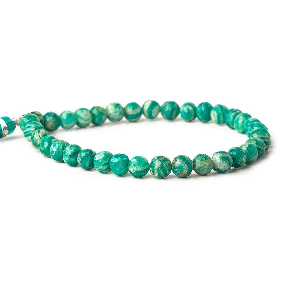 6mm -7mm Russian Amazonite faceted round 8 inch 33 pieces - The Bead Traders