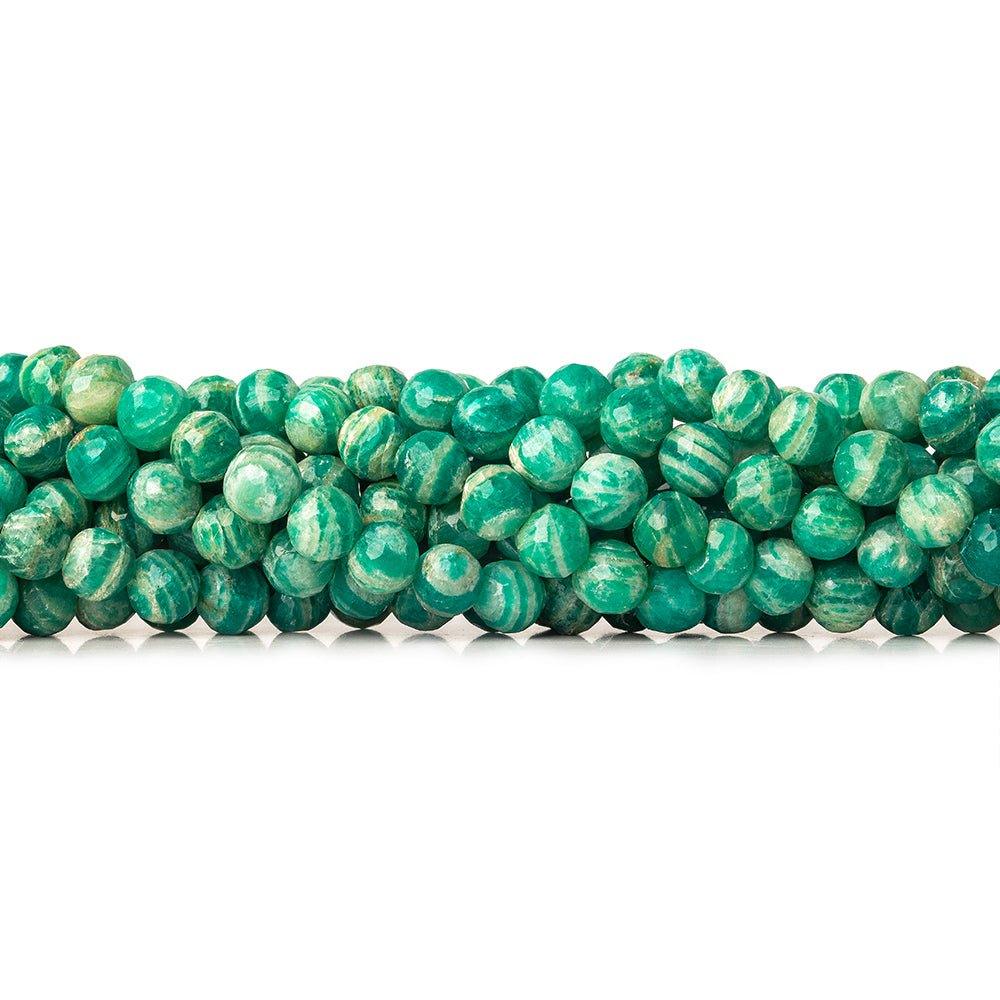 6mm -7mm Russian Amazonite faceted round 8 inch 33 pieces - The Bead Traders