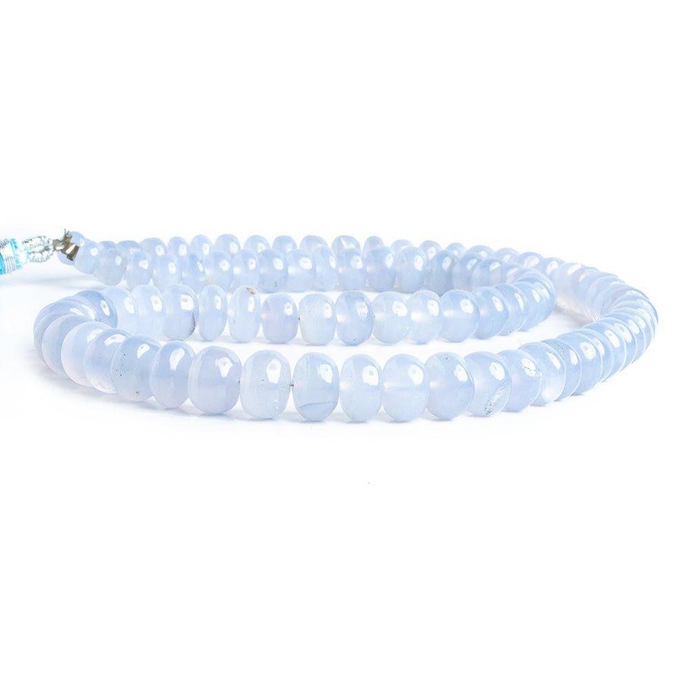 6mm-8mm Turkish Blue Chalcedony Plain Rondelle Beads 16 inch 87 pieces - The Bead Traders