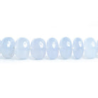 6mm-8mm Turkish Blue Chalcedony Plain Rondelle Beads 16 inch 87 pieces - The Bead Traders