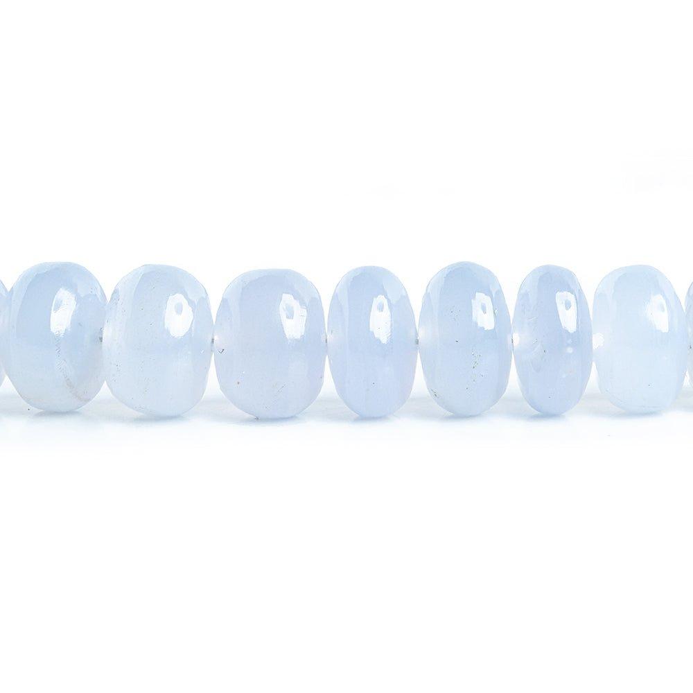 6mm-8mm Turkish Blue Chalcedony Plain Rondelle Beads 16 inch 87 pieces - The Bead Traders