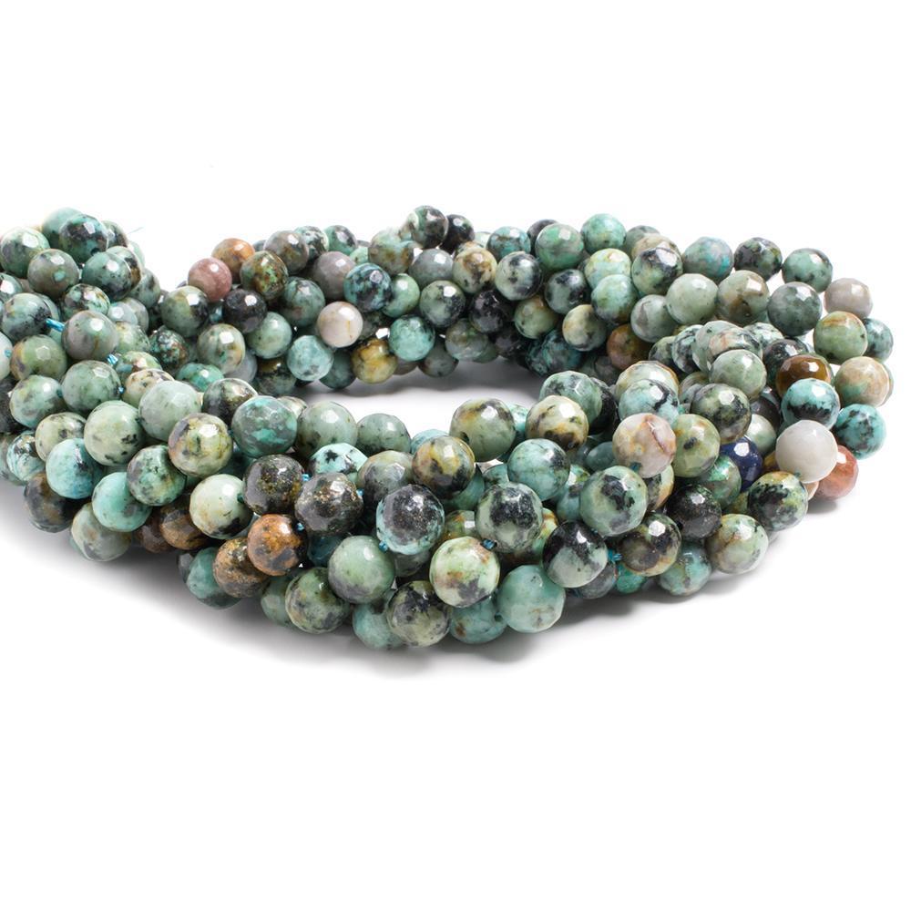 6mm African Turquoise faceted round Beads 15 inch 60 pieces - The Bead Traders