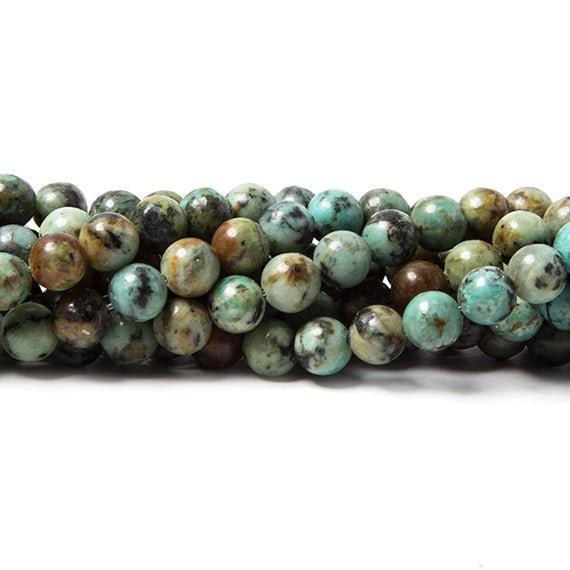 6mm African Turquoise plain round beads 15 inch 60 pieces - The Bead Traders
