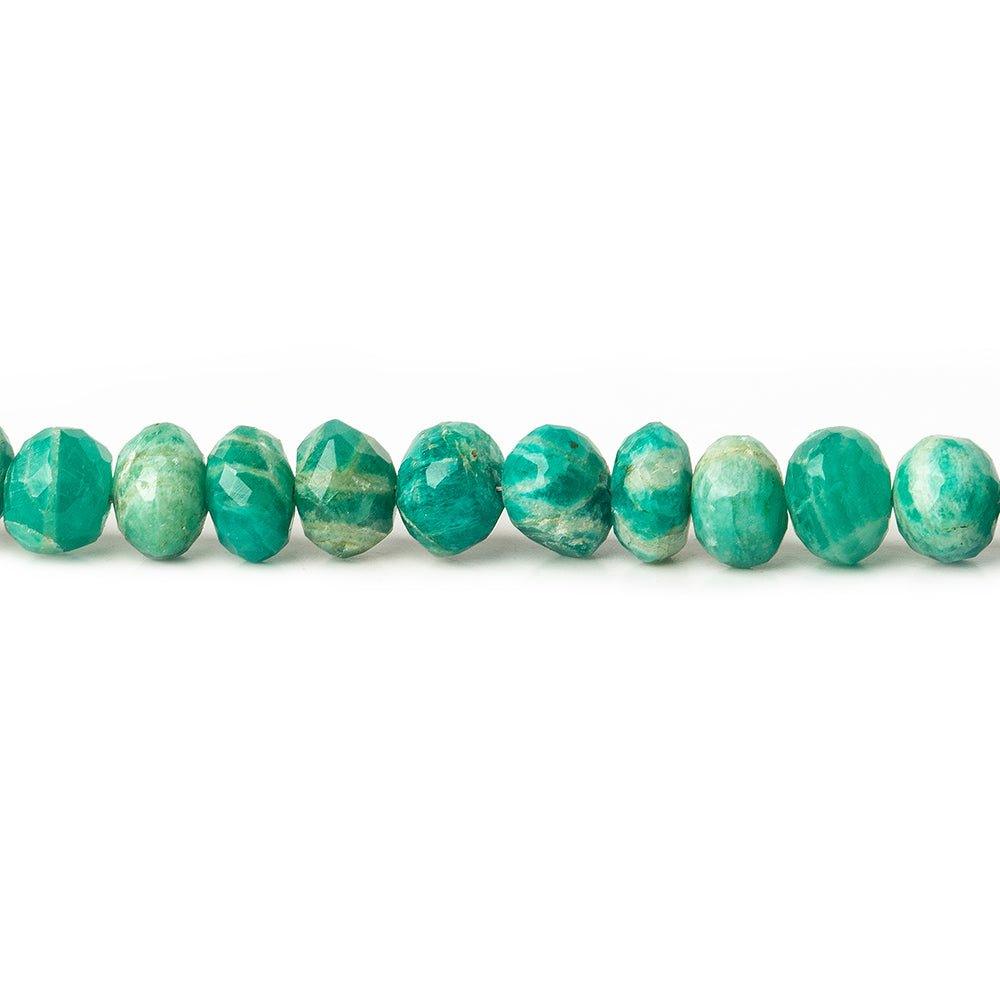 6mm Amazonite faceted rondelle beads 8 inch 44 pieces - The Bead Traders