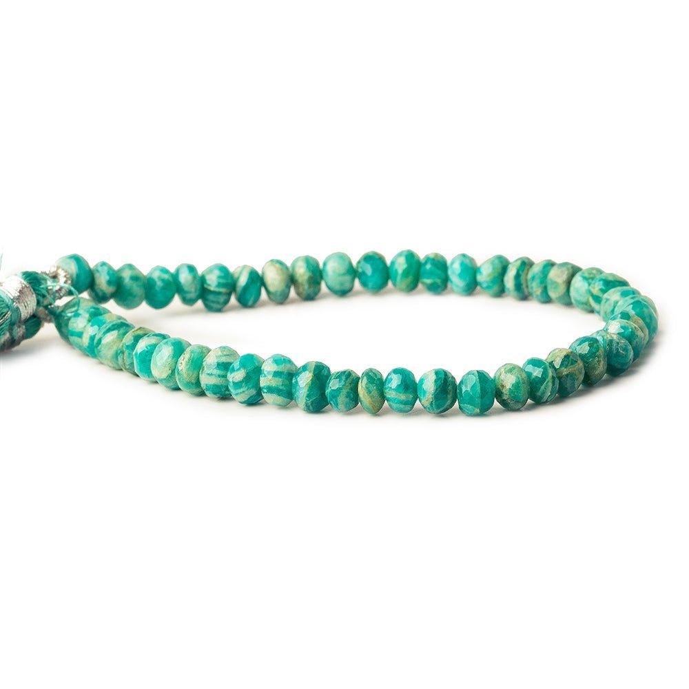 6mm Amazonite faceted rondelle beads 8 inch 44 pieces - The Bead Traders