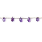 6mm Amethyst Faceted Top Drilled Teardrop Beads, 7 inch - The Bead Traders