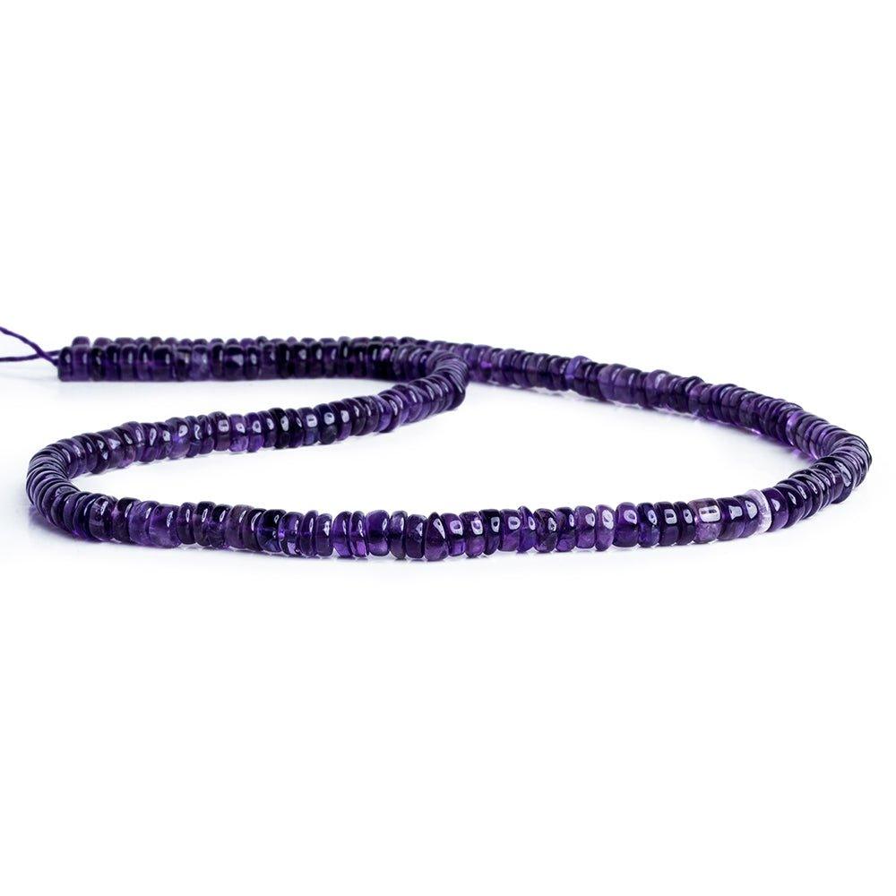 6mm Amethyst Plain Heishi Beads 16 inch 170 pieces - The Bead Traders