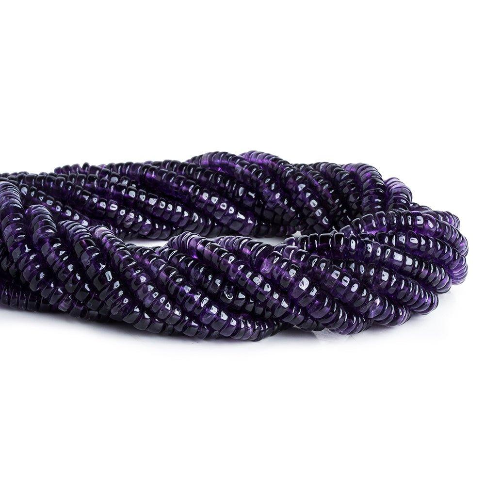 6mm Amethyst Plain Heishi Beads 16 inch 170 pieces - The Bead Traders