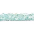 6mm Aquamarine Faceted Beveled Oval Beads, 14 inch - The Bead Traders