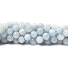 6mm Aquamarine plain round beads 15 inch 60 pieces - The Bead Traders