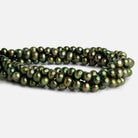 6mm Asparagus Green Baroque Pearls 15 inch 65 pieces - The Bead Traders