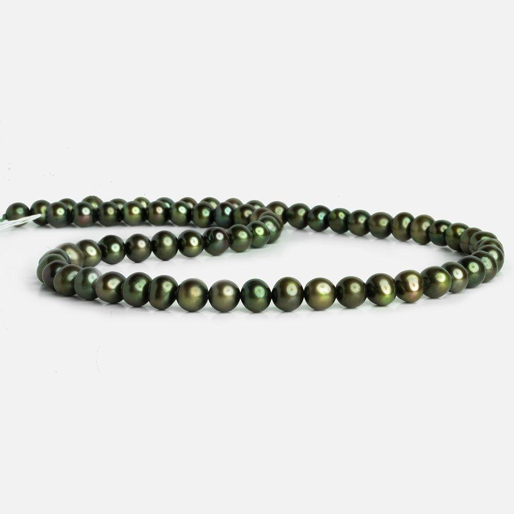 6mm Asparagus Green Baroque Pearls 15 inch 65 pieces - The Bead Traders