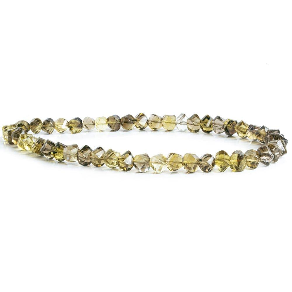 6mm Bi-Color Quartz Faceted Twist Beads 9.5 inch 47 pieces - The Bead Traders