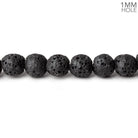 6mm Black Lava Rock plain rounds waxed 16 inch 64 beads - The Bead Traders