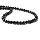 6mm Black Onyx faceted round beads 15.5 inch 66 pieces - The Bead Traders