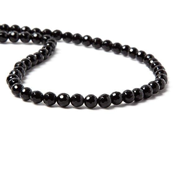 6mm Black Onyx faceted round beads 15.5 inch 66 pieces - The Bead Traders
