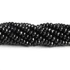 6mm Black Spinel Faceted Rondelles 14 inch 110 beads - The Bead Traders