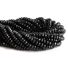 6mm Black Spinel Faceted Rondelles 14 inch 110 beads - The Bead Traders
