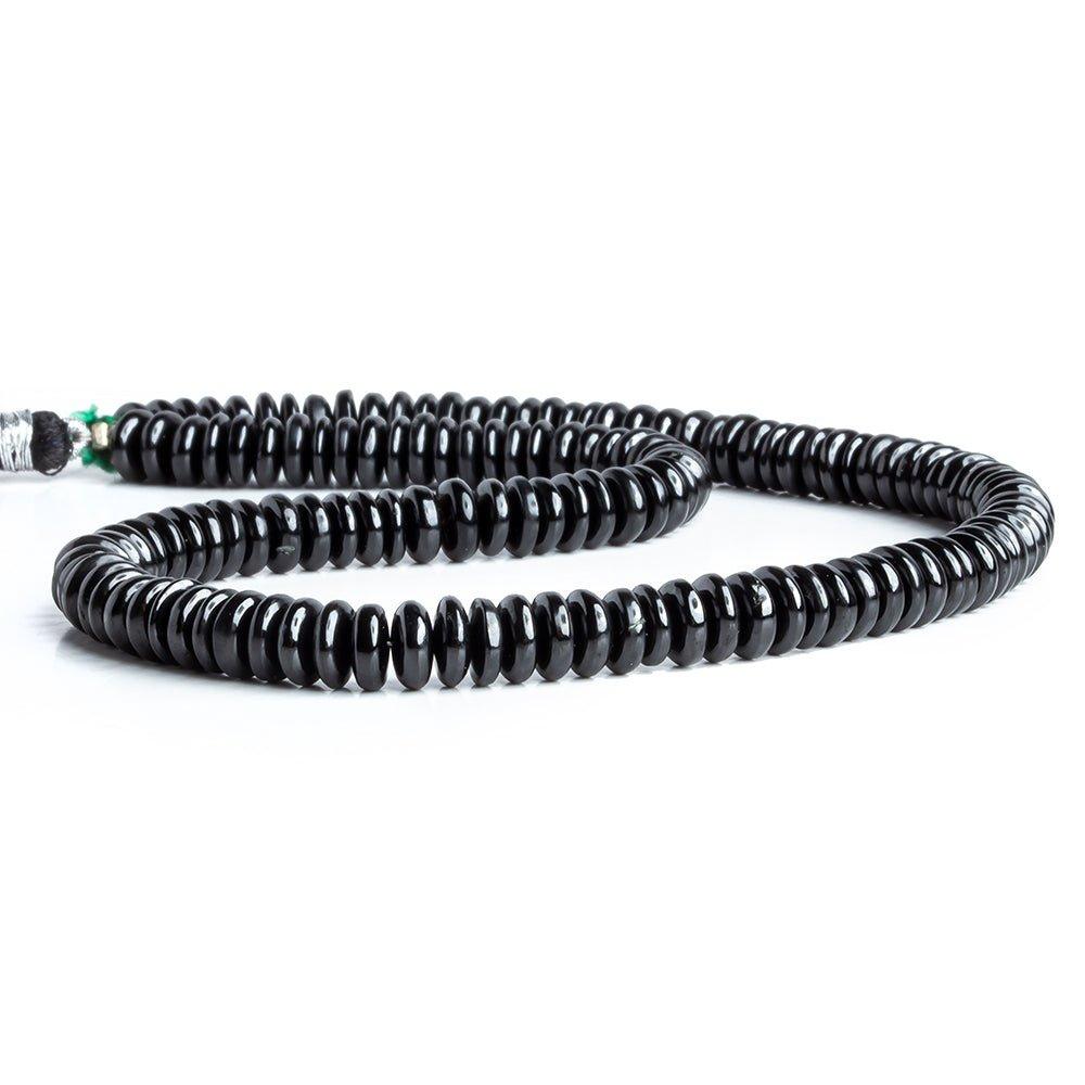 6mm Black Spinel Rondelle Beads 14 inch 140 pieces - The Bead Traders